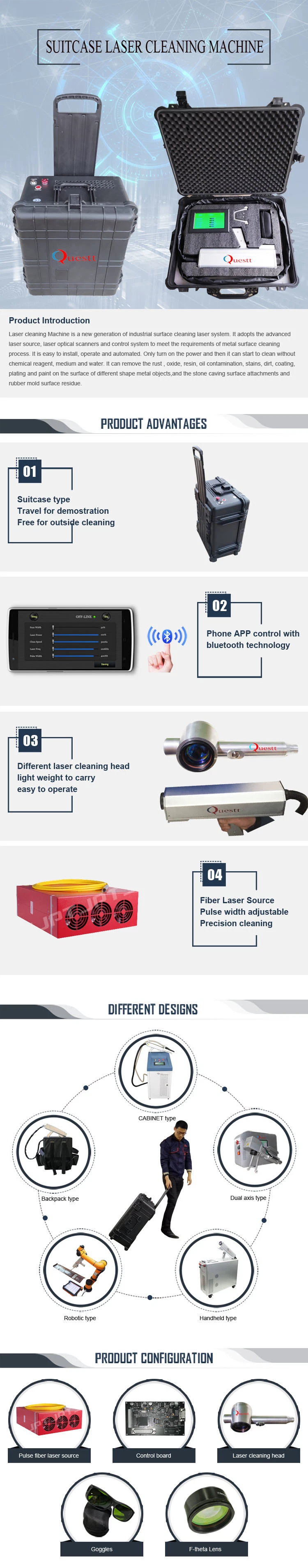 Trolly Design Industrial Automatic Wire Laser Rust Removal Tool 20W 50W 60W 100W 200W Pulsed Derusting Laser Cleaning Machine for Metal Paper Paint Oxide